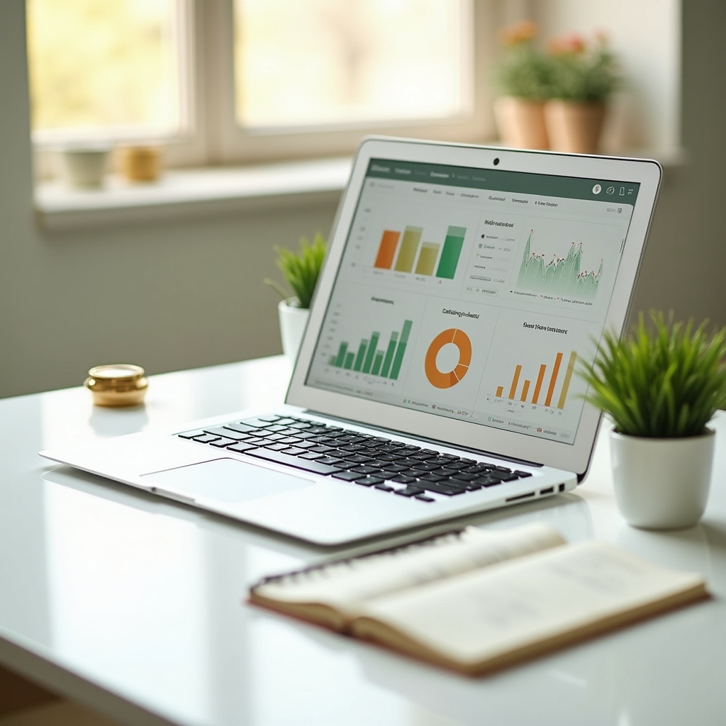 Clean organised financial dashboard with clear charts and insights representing financial clarity after using the platform